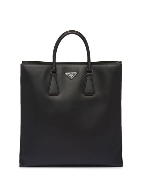 prada triangle-logo open-top tote bag|Prada triangle.